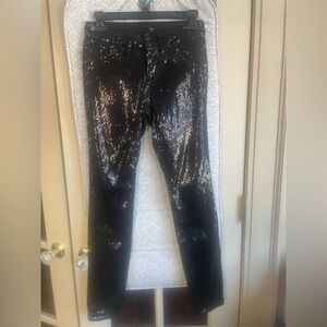 Aqua Black Sequin Skinny Jeans